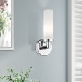 thumbnail image 6 of Livex Lighting Aero 1-Light White Metal Single Wall Sconce in Polished Chrome, 6 of 13