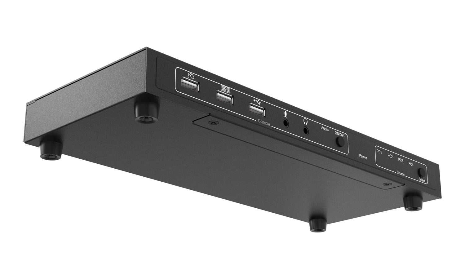 BZBGEAR 4x1 4K UHD KVM Switcher with USB 2.0 Ports for Peripherals and Audio Support