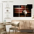 thumbnail image 4 of Elephant Stock Baseball American Flag Wall Art - Horizontal Multi Panel Canvas - Living Room Wall Decor - Sports Multi Panel - Brown And Red Decor - 74" x 48", 4 of 4