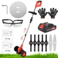 thumbnail image 2 of Désherbeur à Piles avec Roues, Désherbeur Sans Corde avec 3 Types de Lames, Bâton Pliable, Désherbeur Électrique Sans Fil pour Pelouses, Cour, Jardin, 2 of 7