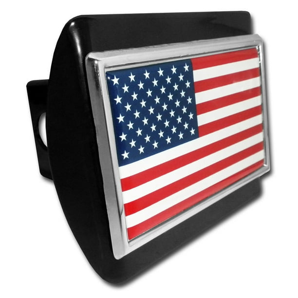American Flag Black Hitch Cover