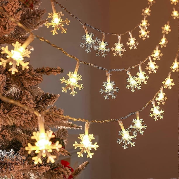 Christmas Decorations, 19.6 Ft 40 Led Star String Lights Battery Operated Indoor Christmas Lights, Waterproof Outdoor Lights For Xmas Garden Patio Bed