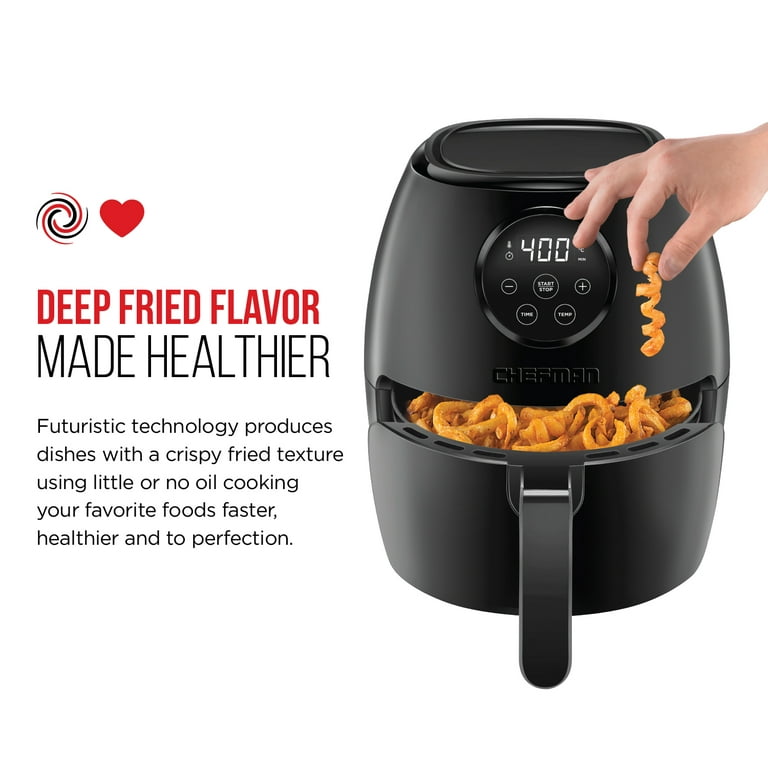 Chefman TurboFry Digital Touch Air Fryer Oven, 3.6 Quart Capacity, Oil-Free Frying, Matte Black Chefman TurboFry Digital Touch Air Fryer Oven, 3.6 Quart Capacity, Oil-Free Frying, Matte Black