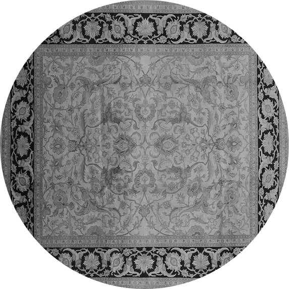 Ahgly Company Indoor Round Oriental Gray Industrial Area Rugs, 5' Round