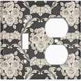 thumbnail image 2 of Metal Light Switch Plate Outlet Cover (Damask Rose Black - Single Toggle Single Duplex), 2 of 2