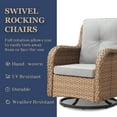 thumbnail image 5 of Gymojoy 3 Pieces Outdoor Wicker Swivel Rocker Patio Set,Patio Conversation Set, Swivel Rocking Chairs Set with Side Table( Yellow Wicker/Beige Cushion), 5 of 8