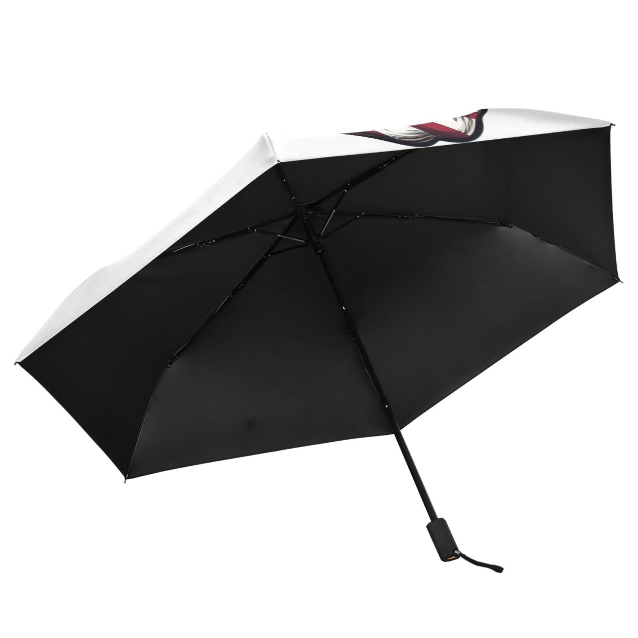 American Flag Skull Compact Sun Umbrella Windproof Travel Umbrellas for Rain Strong Portable UV Protection