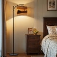 thumbnail image 2 of Arc Floor Lamp with Remote, Dimmable Bulb, Art Deco Arched Floor lamp Peaceful Western Sunrise Silhouette Cowboy Modern Standing Lamps with for Living Room, Bedroom, Office, 2 of 5