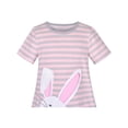 thumbnail image 4 of Girls Dress 2 Piece Egg Hunting Bag Gray Easter Bunny Striped 3 Years, 4 of 8