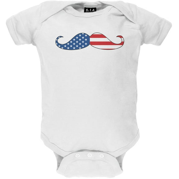 America Mustache Baby One Piece - 0-3 months
