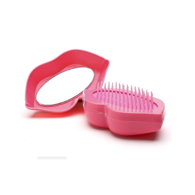 Cepillo desenredante para el cabello con diseño antiestático, mango ergonómico y masajeador del cuero cabelludo, color rosa, tamaño viaje.