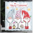 thumbnail image 4 of Ambesonne Christmas Shower Curtain, Xmas Composition Gnomes, 69"Wx84"L, Pale Blue Multicolor, 4 of 5