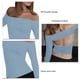 thumbnail image 4 of Top con hombros descubiertos Manga larga Color puro Ahueca hacia fuera Moda Cómodo Transpirable para citas Trabajo Compras, 4 of 5