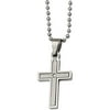 Stainless Steel Diamond Accent Cross Necklace, 22