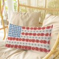 thumbnail image 4 of Independence Day Pillow Covers, Linen Long Throw Pillow Case, American Flag Red Blue White Flowers Holiday Pillow Protector Decorative Cushion Cover for Living Room/Bedroom 12" x 20", 4 of 8