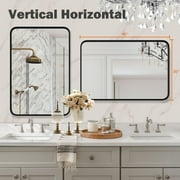GIANNA Bathroom Mirror 40x 30 Wall Mirror, Vanity Mirror with Rectangular Metal Frame, Black