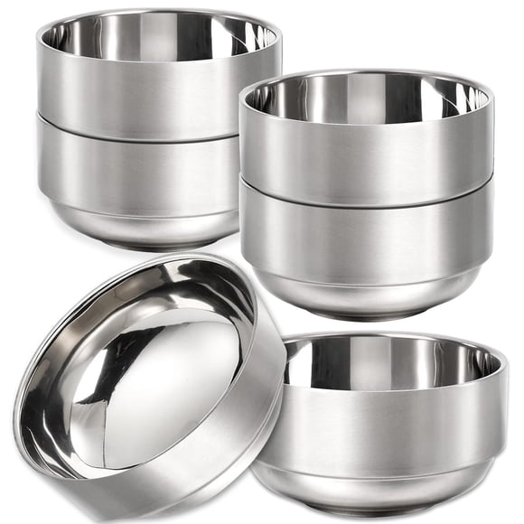 Cuencos para sopa LOSYHU de acero inoxidable, 400 ml, doble pared, 6 unidades