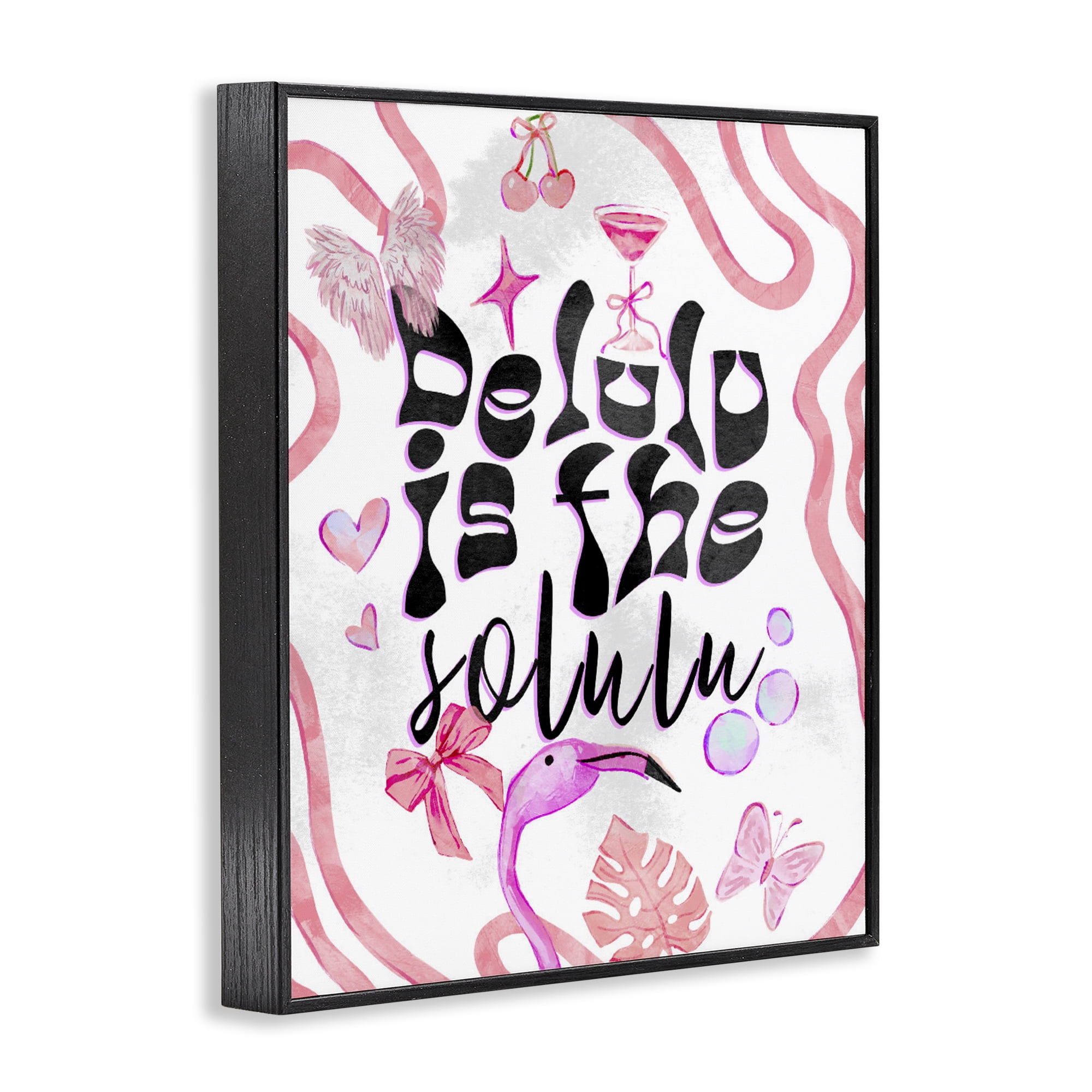 Stupell Industries Delulu Is The Solulu Black Framed Giclee Art, design by Ziwei Li