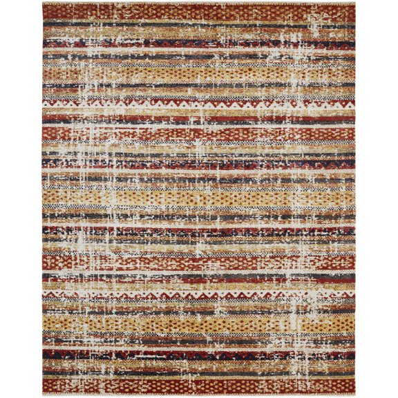 Kalaty Modena Area Rug MO-359 Sante Fe Stripe Distressed Faded 8' 6" x 11' 6" Rectangle