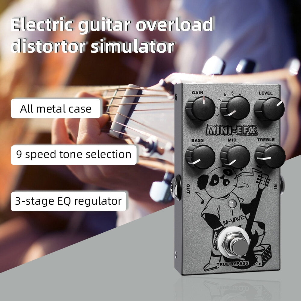 M-VAVE Electric Effects Pedals Heavy Metal Electric Guitar Overload Distortion Effector 3-section EQ Adjuster Portable British Distortion Guitar Pedal for Speaker Mixer Headphones Sound Card