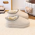 thumbnail image 2 of SERTGUTR Kids Fleece Lined Snow Boots, Slip-On Embroidered Winter Shoes, Non-Slip Chunky Sole Warm Ankle Boots, Everyday School Outdoor Boys Girls Boots(3.5-4 Years,25), 2 of 6