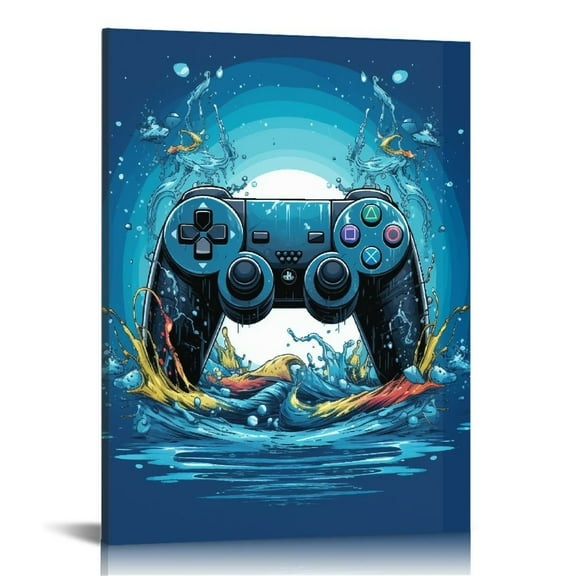 EastSmooth Gamepad Wall Art Controller Canvas Art Print Video Game Themed Gamer Wall Painting Gaming Wall Art Print for Gamer Room Decor for Boys Teen Kids Playroom Artwork Gift  Framed Ready To Hang
