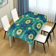 thumbnail image 6 of Qxltty Green Tribal Style Pattern Square Tablecloth 60×120in Thick Wrinkle Resistant Heat Proof Durable Table Cover for Dining Table, 6 of 9