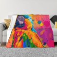 thumbnail image 2 of Throw Blanket for Couch, Colorful Parrot Jungle Dream A Super Soft Fuzzy Comfy Warm Throw Blanket, Cuteness Lightweight Cozy Plush Flannel Blanket & Throws for Sofa and Bed All Season, 2 of 4