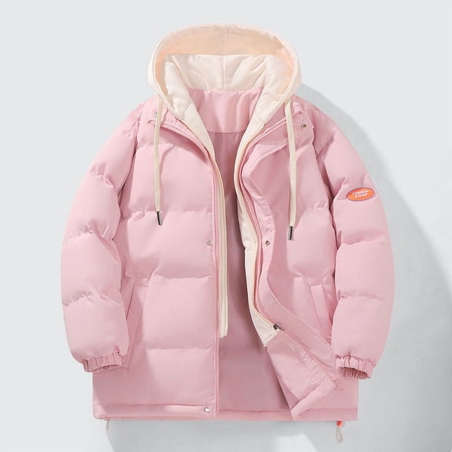 Parkas de manga larga de moda para mujer, chaqueta con capucha y cordón de color liso con cremallera y manga larga, abrigo de invierno, blusa de poliéster para mujer