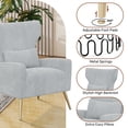 thumbnail image 3 of CQSXDA Modern Velvet Accent Chair, Mid Century High Back Armchair for Living Room, Reading Chair, 3 of 6