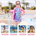 thumbnail image 4 of Marendyee Girls Mermaid Swimming One Piece Ariel Swimsuits for Toddler Long Sleeve Mermaid Scales Swimwear UPF 50 Sun Protection with Zipper 110 cm 3-4 Years, 4 of 15