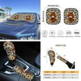thumbnail image 5 of Garronmavis Cow Tattoo Baby Highland Cow 16 Pcs Car Accessories Set Car Seat Belt Pads Cover Keychain Gear Shifting Knob Cover Cup Mats Front Window Sunshade Auto Rear View Mirror Covers, 5 of 7