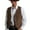 Coffee, variant on Bcfgryg Mens Gentlemens Plays Suede Retro V Neck Solid Color Pocket Button Leather Vest Vest Men's Vest