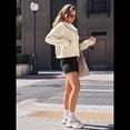 thumbnail image 4 of Sudaderas con Capucha y Cremallera para Mujer, Chaquetas de Forro , Sudaderas de Gran Tamaño, Conjuntos de Moda de Otoño, Suéteres, Ropa de Invierno. Amarillo S, 4 of 8