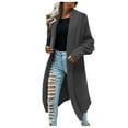 thumbnail image 5 of Women Cardigan Sweaters Long Sleeve Open Front Knit Long Duster Coat Lapel Oversized 2025 Fall Winter Loose Outerwear Clothes, 5 of 5