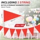 thumbnail image 2 of Banderas de banderín Uxcell de 100 pies, cuerdas colgantes triangulares, banderas DIY para fiestas, rojas, 60 Pcs, 2 of 5