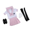thumbnail image 4 of Uniforme de colegiala a escala 1:6, ropa de mujer, falda, conjunto de manga corta, disfraz rosa, 4 of 9