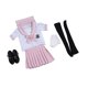 thumbnail image 4 of Conjunto de uniforme escolar femenino a escala 1/6, figura de acción, ropa, conjunto de camiseta de manga corta rosa, 4 of 9