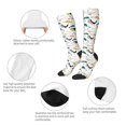 thumbnail image 3 of Goofa Cute Whale Pattern Adult Stockings, Color-Block Knee High Socks, Comfortable and Breathable, Soft and Stretchable, Sports, and Decoration, 3 of 6