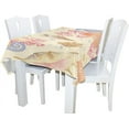 thumbnail image 2 of Coolnut 60"X90" Watercolor Sea Pattern On Beige Tablecloth, Modern Table Cover for Home Decoration Spill Proof Cloth Washable for Dinner Picnices, 2 of 6