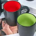 thumbnail image 3 of Hariumiu Ceramic Coffee Mug with Colorful Interior Easy-to-Clean Handle Tea Cup 16 OZ Matte Beverage Cup for Latte Tea Cappuccino, 3 of 7