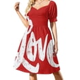 thumbnail image 2 of Hippie Love Lettering - Calligraphie Moderne Vieillie pour la Saint-Valentin - Robe Sans Manches Rouge et Blanche Vêtements d'Été pour Femmes 2024, 2 of 5
