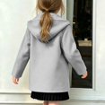 thumbnail image 5 of Girls Trench Coats Hooded Cute Windproof Wool Blend Peacoats Kid Girls Winter Jackets (Light Gray), 5 of 6