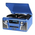 thumbnail image 1 of Tocadiscos y centro multimedia Bluetooth retro Victrola años 50 con parlantes incorporados - Tocadiscos de 3 velocidades, reproductor de CD, radio AM/FM | Transmisión de música inalámbrica | Azul, 1 of 5