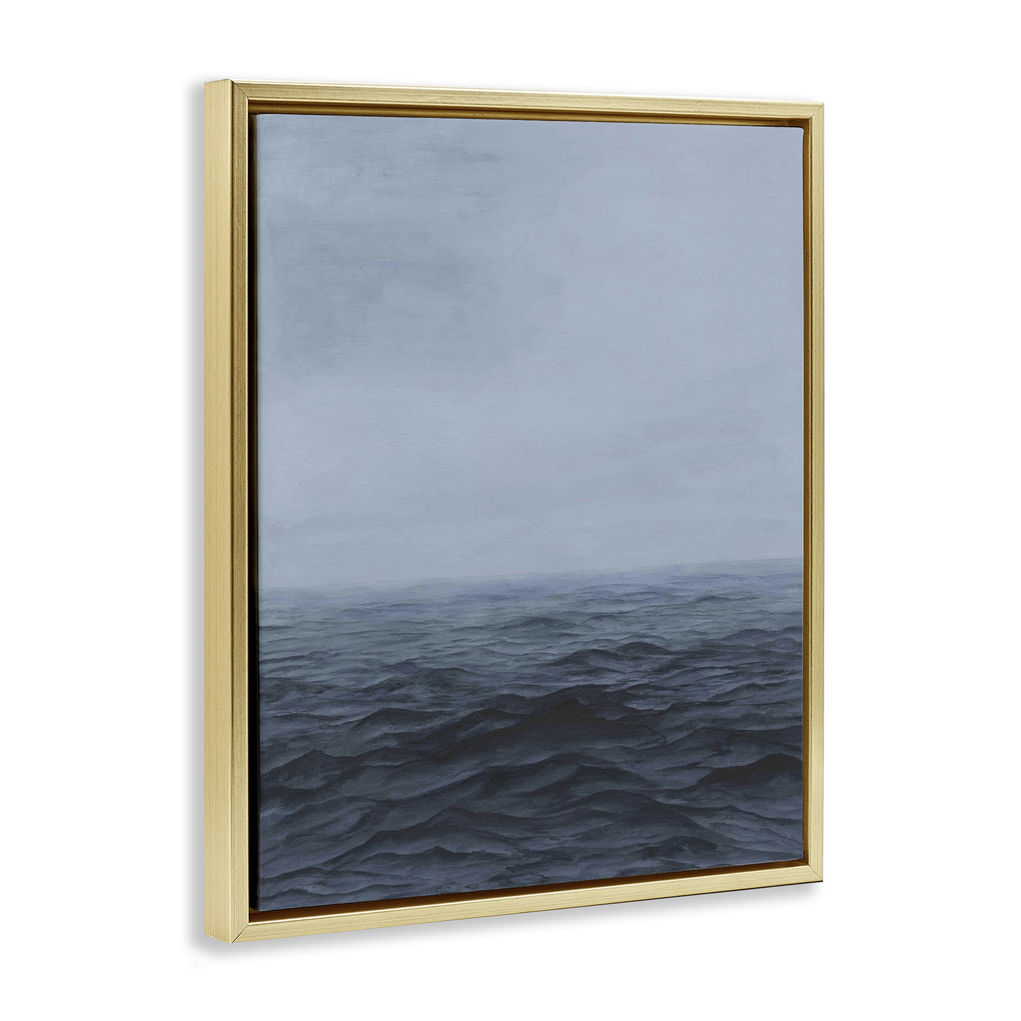 Stupell Industries Vast Ocean Expanse Gold Framed Floater Canvas Wall Art, design by Michael Willett