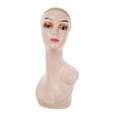 thumbnail image 3 of Female Bald Mannequin Head Display Model Long Neck with Makeup Professional 19inch Holder Manikin for Hairpieces s Making Styling Orange with Shoulder, 3 of 8