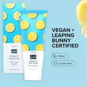 Elizabeth Mott Sure Thing Vitamin C Face Scrub - Heat Activated, Deep Pore Cleansing, Exfoliating Facial Cleanser to Buff and Smooth Skin - Vegan, Cruelty Free Skincare Product for Clear Skin, 3.52oz