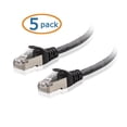 thumbnail image 1 of HD Enjoy 5 Pack, Cat6a Snagless Shielded (SSTP/SFTP) Ethernet Patch Cable in Black 14 Feet, 1 of 1