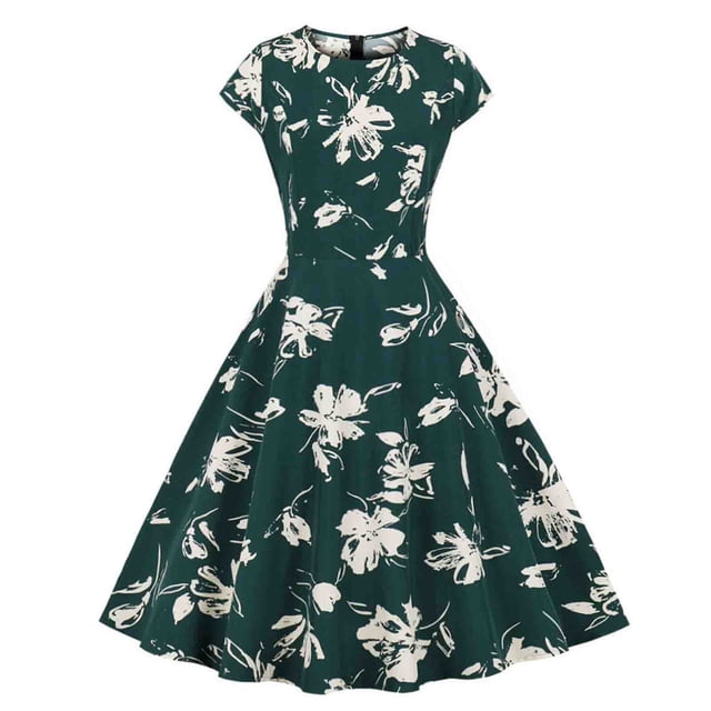 Shorts pour Femmes, Robe pour Femmes, Robe Midi Décontractée Aguichant à Col Taille Haute Rayée à Manches Courtes, Robe Décontractée pour Femmes, Robe Aguichant pour Femmes