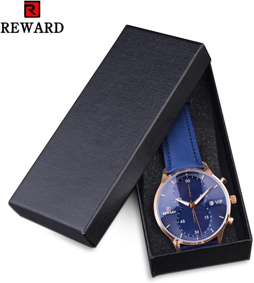 Men Watches Business Casual Wrist Watches (Multifunction/Waterproof/Luminous/Calendar) Genuine Leather Band Fashion Watch for Men